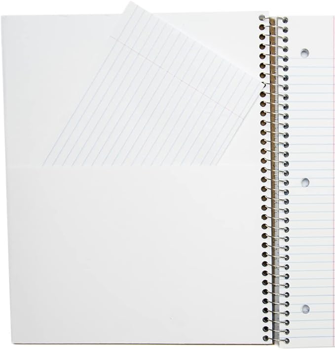 Top Flight Wired 5-Subject Wirebound Notebook with 8 Pockets, 160 Sheets, College Rule, 11 x 8.875 Inches, 1 Notebook, Cover May Vary (33182)