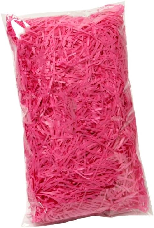 Raffia Paper Shreds, 100g Shredded Paper for Gift Box, Crinkle Cut Paper Shred Filler for Gift Wrapping & Basket Filling(Hot Pink)