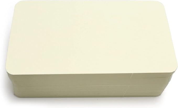 PPAPPAPPIYO 3.5x2 rounded corner index cards180gsm Thick Cardstock, Blank Colored Flash Cards for Study, Notes, Business Cards & Labels, Small Notecards 100 Pack (Warm ivory)