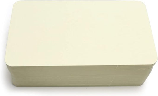 PPAPPAPPIYO 3.5x2 rounded corner index cards180gsm Thick Cardstock, Blank Colored Flash Cards for Study, Notes, Business Cards & Labels, Small Notecards 100 Pack (Warm ivory)
