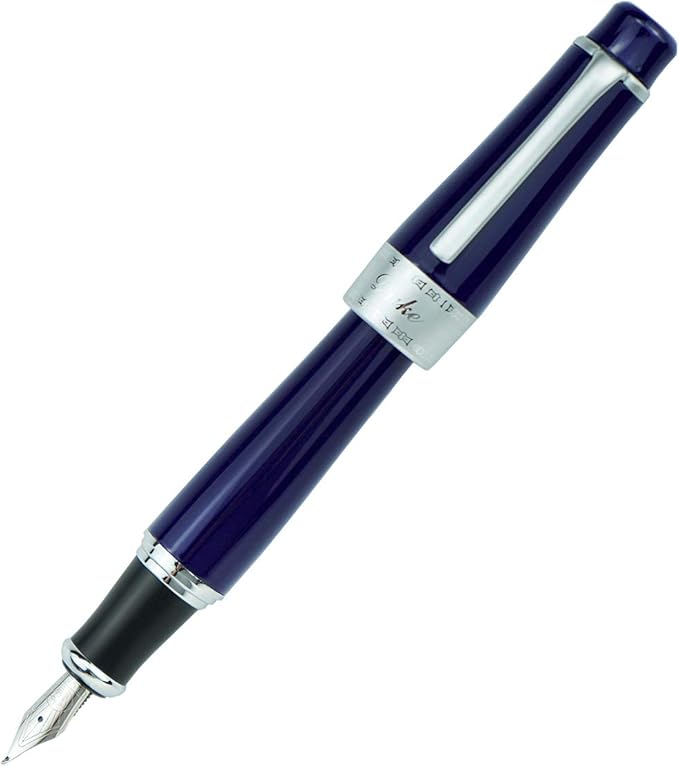 Asvine Duke Charlie Chaplin Commemoration Bent Nib Fountain Pen Dark Blue Color, Calligraphy Collection Fude Pen 0.5-1.2mm line