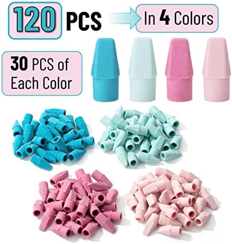Mr. Pen- Pencil Erasers Toppers, 240 Pack, Muted Pastel Colors
