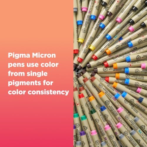 Sakura Pigma Micron Fineliner Pens, 01 Tip, Assorted Colors, 8 Count