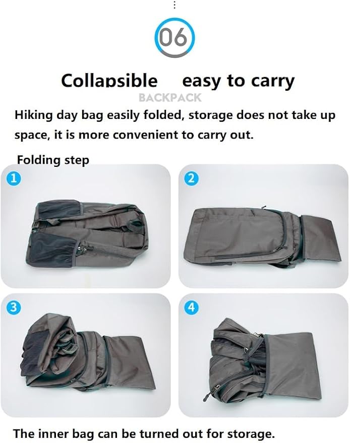 Ultra Packable Hiking Backpack, Foldable Travel Daypack, 25L | Lightweight Camping Backpacks, Collapsible Knapsack Back Pack For Women Men,Water-Resistant,Casual Outdoor Small Day Bag