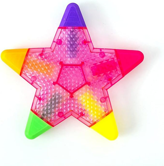 Beautiful Colorful Star Shape Highlighter Marker, 5 Color in 1 Star Multicolor Highlighter Pen for Note Taking, Journal Planner, Coloring Book, etc. (Pink)