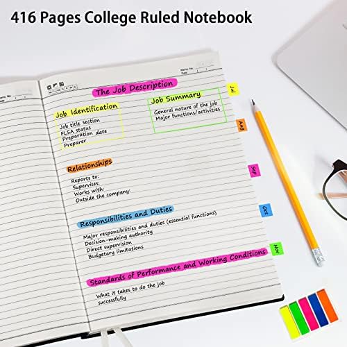 College Ruled Notebook Journal, 400 Page Softcover Leather Journal 8.5 x 11