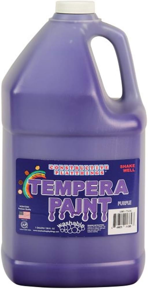 Constructive Playthings Washable Tempera Paint for Kids, Classroom Painting Supplies, 1 Gallon, Purple
