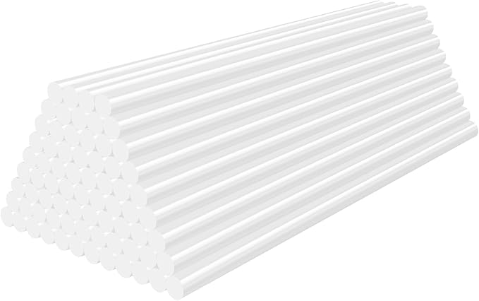 72 Pack White Hot Glue Sticks, 8" Long x 0.27" Dia Mini Glue Sticks for Arts Crafts, DIY, Home General Repair, Holiday Gift Crafts, Bonding, Decoration, Car Dent Repair