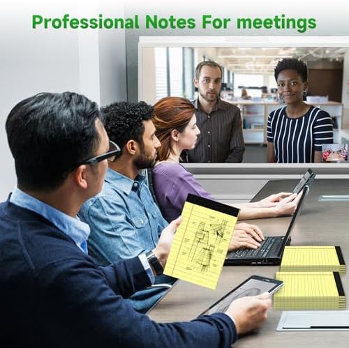 48 Pack Legal Pads Bulk,5 x 8 Inch Yellow Notepad, Note Pads College Ruled Perforated Memo Pad for Work Study Daily Note Taking List, Lined Writing Pads Memo Refills Notepads for Office Home School