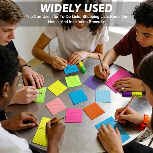 18 Pack Lined Sticky Notes 4x6 & 3x3 Note Pad for Office, School, Meeting