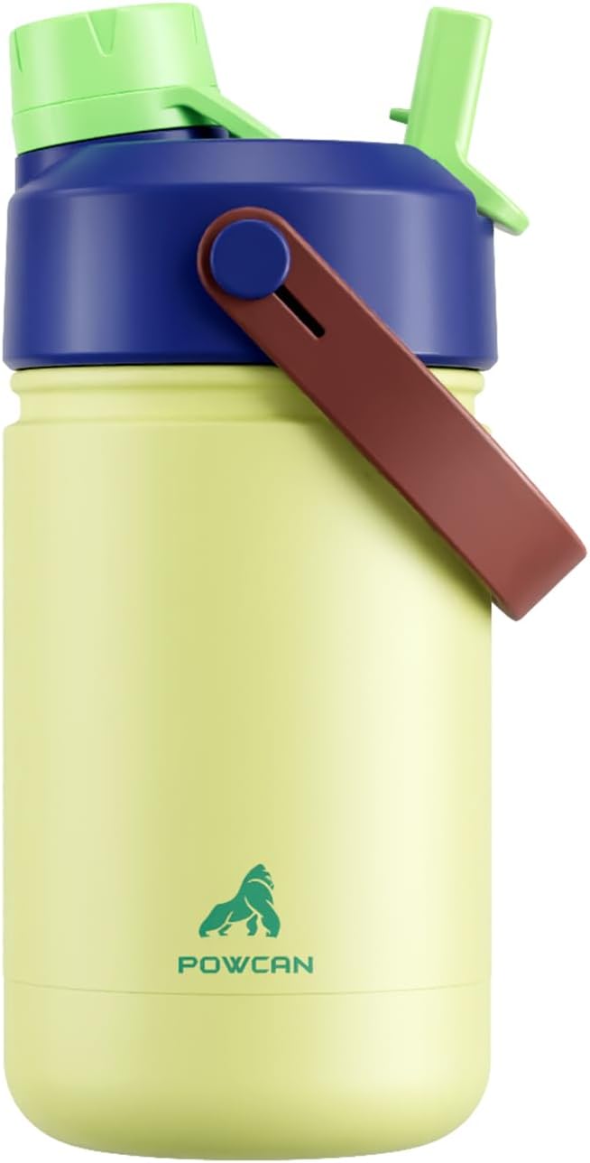 12 oz Kids Insulated Water Bottle for School: 2-in-1 Straw Spout Lid, Leakproof, BPA-Free, Keep Cold 24H, Reusable Stainless Steel Cup for Trip, Camping, Birthday Gift for Boys Girls (Infinity Beam)