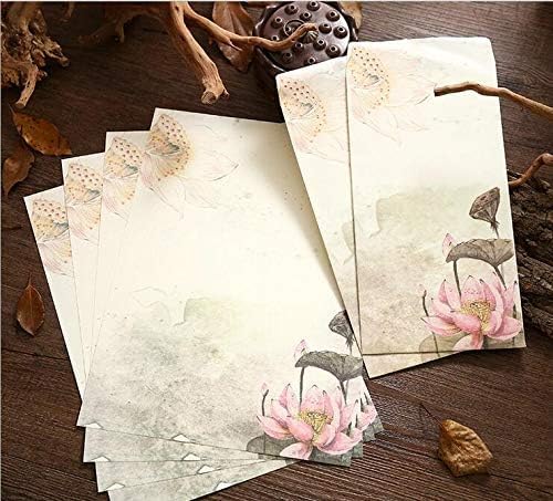 Retro A4 Stationery Paper and Envelopes Set,Letter Paper and Old Age Paper,Writing Paper and Printer Paper,32 Sheets Stationary Paper and 12 Envelopes(Retro)