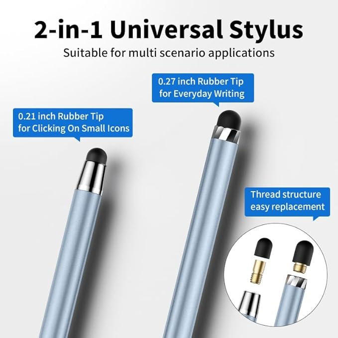 DAXINGXING 40PCS Replacement Rubber Tibs for Stylus Pen,High Sensitivity and Precisio,Universal Stylus Black Rubber Tips(0.27inch/0.21inch)