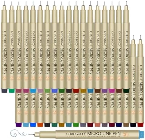 Arts Sign Brush Pen, Felt Tip Water Based Ink with 36 Colors, for Journaling, Lettering, Calligraphy, Technical Drawing and Scrapbooking