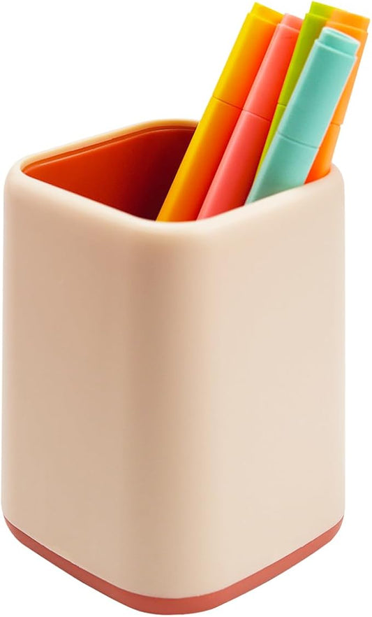 ZUFECY Pencil Holder, Makeup Brush Holder Desktop Organizer Storage Case Scandinavian Design for School Home Office Supplies (Pink)