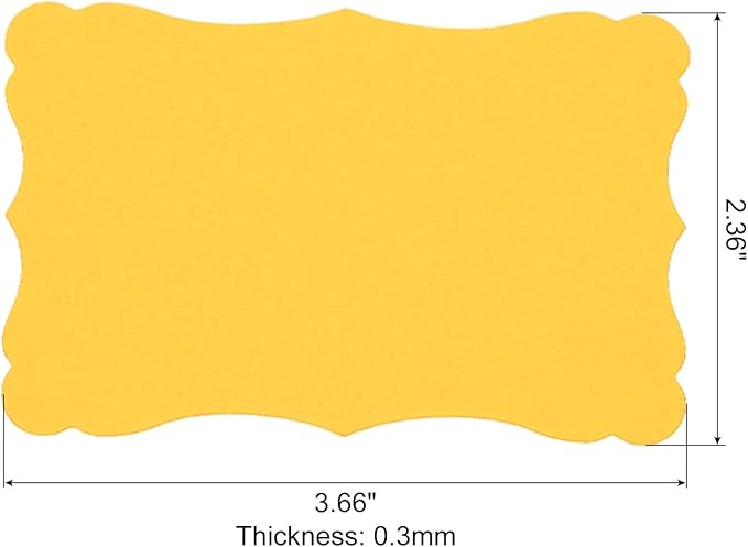 PATIKIL 3.7"x2.4" Blank Paper Business Cards, 120 Pack Small Index Flash Cards Words Message Note Card Mini Paper Tags Lace for DIY Gift, Yellow