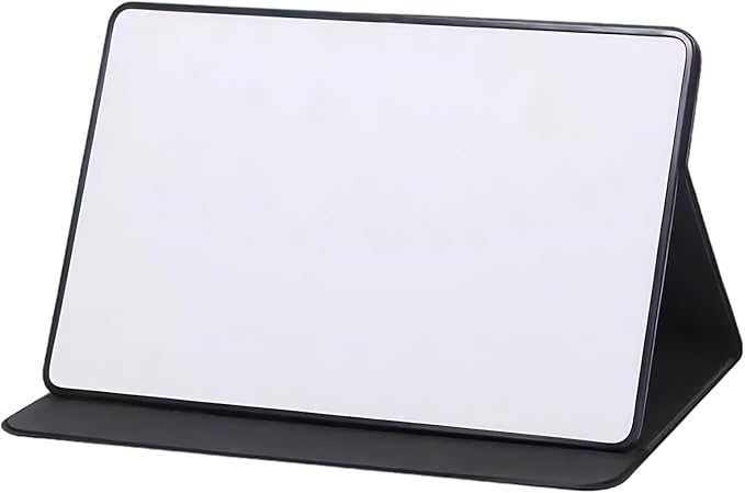 Desktop Whiteboard with Stand, 12.6 x 8.7 in A4 Portable Dry Erase Board, Foldable PU Leather Support, Includes 3 Pens and Eraser, Small Tabletop Board for Office Home and School Note Taking