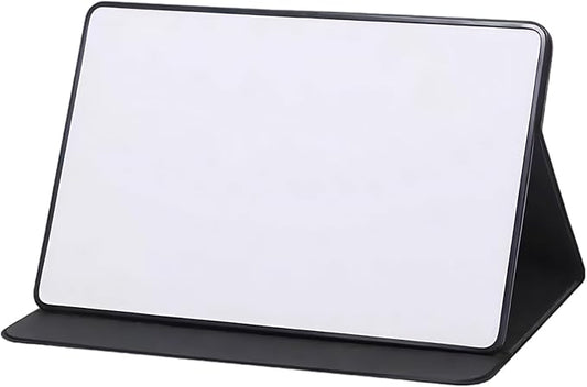 Desktop Whiteboard with Stand, 12.6 x 8.7 in A4 Portable Dry Erase Board, Foldable PU Leather Support, Includes 3 Pens and Eraser, Small Tabletop Board for Office Home and School Note Taking