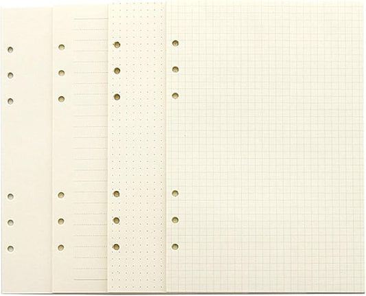 A5 Planner Inserts, Refillable for Filofax Refills,Harphia,6 Ring Binder Refill,Dot,Line,Grid,Plain,80 sheets/160 Pages for Premium 100 GSM Thickness(A5 5.59 x 8.27'')