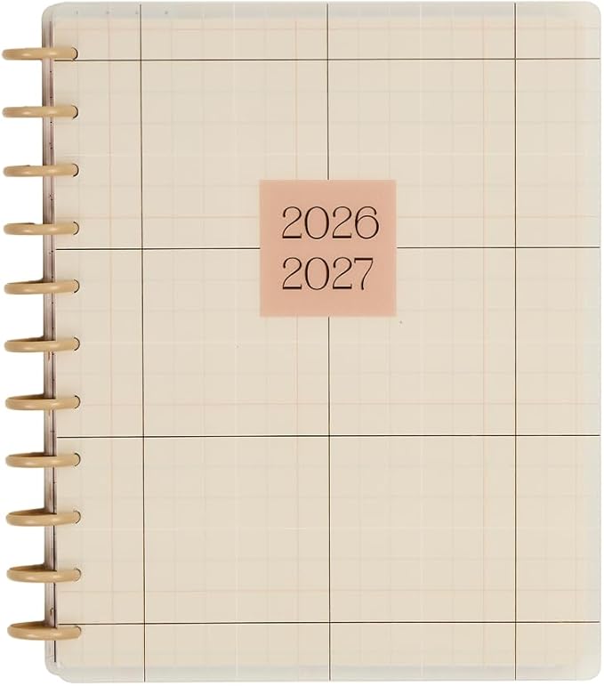 Happy Planner Disc-Bound 12-Month July 2026–June 2027 Academic Planner with 3 Extra Months, Big Size, 8.5" x 11", Teacher Layout, Soft + Modern