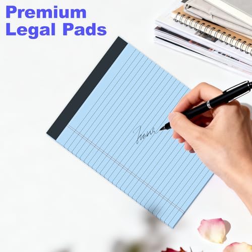 3 Pack Colored Legal Pads 8.5 x 11 Inch, Wide Ruled Notepads Lined Memo Note Pads, 8.5x11 Inch Micro Perforated Writing Pads 30 Sheets Per Pad for Work Study Daily Note Taking List