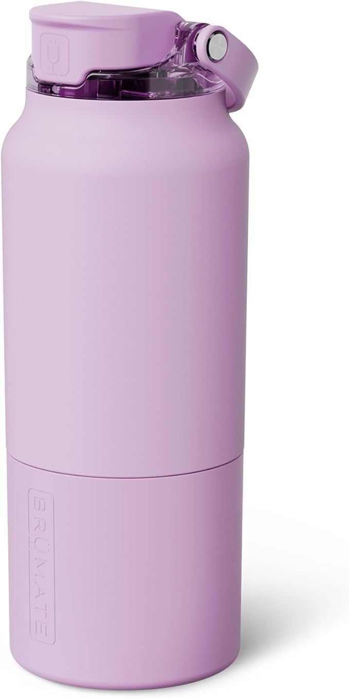 BrüMate Rise 35oz Water Bottle With 100% Leakproof Covered Silicone Straw | Insulated Stainless Steel Water Bottle With Removable Straw | Fast Flow | Soft Sip Silicone Spout | BPA-Free (Lavender)