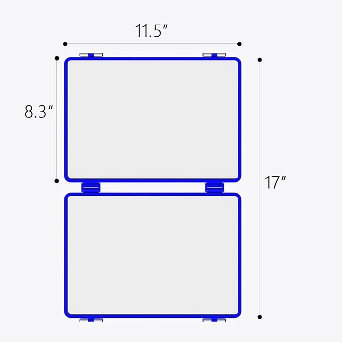 Magnetic Small Dry Erase White Board, 4 Writing Sides Desktop Whiteboard Small White Board for Kids, 11.5x17” Foldable Whiteboard for School Office Desk