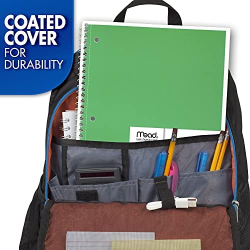 Mead Spiral Notebook, 1 Subject, College Ruled Paper, 7-1/2" x 10-1/2", 70 Sheets per Notebook, Colors Will Vary (73065) (Pack of 24)
