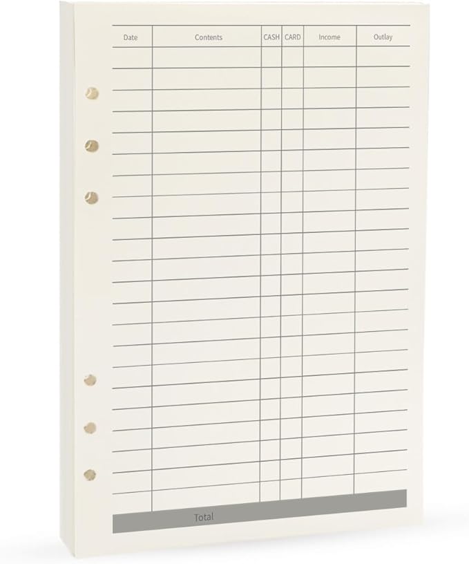 A5 Planner Inserts,6 Ring Budget Binder Refill,Personal Accounting Book for Filofax, 90 Pages Double Side Printed, 100Gsm Paper, Harphia(A5 5.59 x 8.27'',Finance)