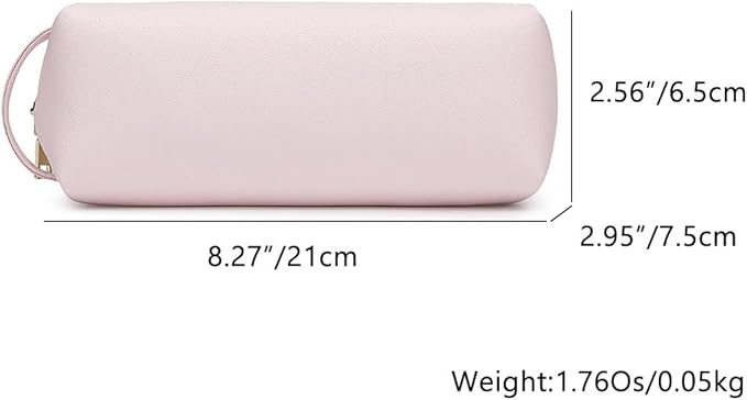 Pencil Case Soft School Pencil Pouch Bag for Easy Carry Stylish and Durable (Pink,Faux leather)
