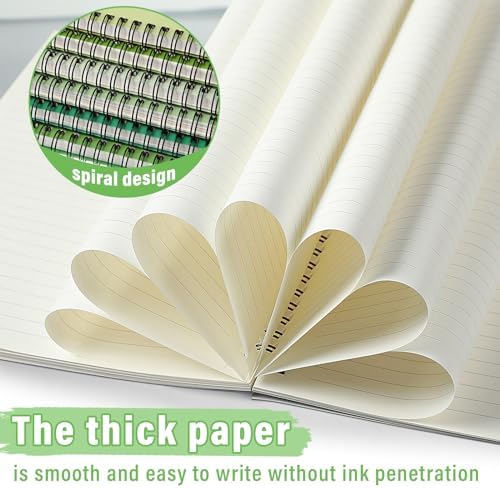 Fuutreo 6 Pack Spiral Notebook 10.5x7.45 Notebook,Green Series,Forest