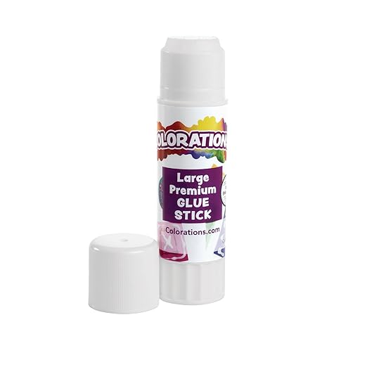 Colorations® Large Premium White Washable Glue Sticks in a Tray, Set of 12, 0.88 oz each, Glues Dries Clear & is Acid Free, Non Toxic & Washable Glue, Use at School, Home, Office & Craft Projects
