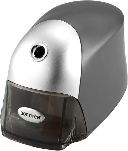 Bostitch Office QuietSharp Executive Heavy Duty Electric Pencil Sharpener for 65% Faster Sharpening and 6X Longer Cutter Life - Colored Pencil Compatible, Charcoal