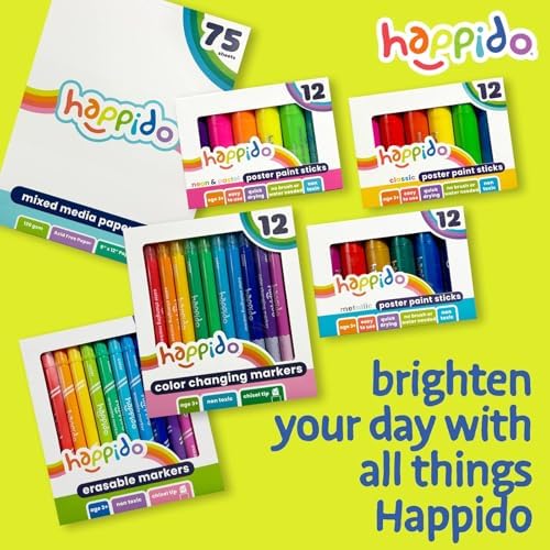 Happido Double-Sided Erasable Markers for Kids, Set of 12