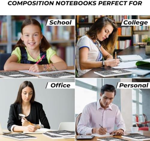 Rosmonde 100 Pack Graph Paper Composition Bulk, Graph Composition Notebook
