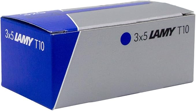 LAMY T10 Set of 3 erasable Ink cartridges with Large Ink Capacity - Suitable for All Lamy Fountain Pen Models - Contents 1.25 ml per Cartridge - 5 Pieces per Pack - Ink Color Blue