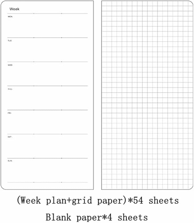 Undated Pocket Weekly Planner Schedule Organizer Agenda Year Month Week Plan A6 Notebooks (Beige with clear cover)