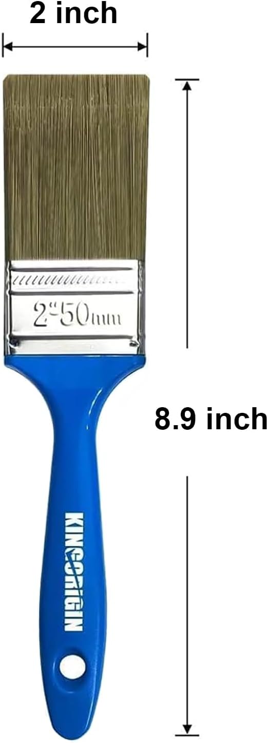 King Origin Versatile Paint Brush Set, 3 Pack, 2 Inch Paint Brushes, Small Paint Brushes for Walls, Furniture, Crafts - Detailed Painting & Larger Surface Coverage