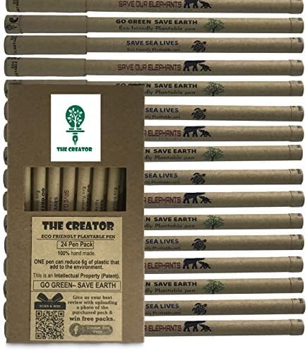 THE CREATOR - PLANTABLE Pens One pen reduces 6g of plastic added to the environment Go Green - Save Earth Give a gift that speaks to the Heart, WILDLIFE Theme (24 pack)