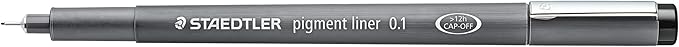 Staedtler Pigment Liner, Fineliner Pen For Drawing, Drafting, Journaling.1mm, Black, 308 01-9