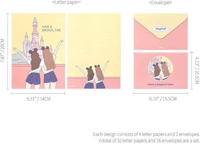 Monolike Fall In Newtro ver.2 Letter Paper and Envelopes Set - 8Type, 32 Letter Paper + 16 Envelopes