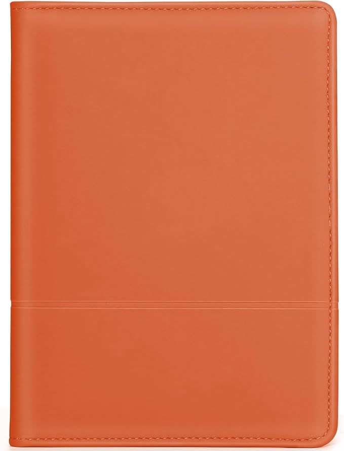 Padfolio/Portfolio Binder, Mini Padfolio Portfolio Binder 5 x 8 Legal Writing Pad, A5 Document Organizer Folder for Men Women.Orange.