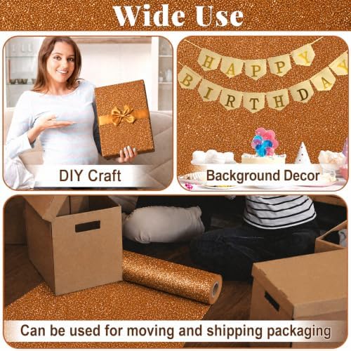 Glitter Orange Bulletin Board Roll Non-Woven Fabric Poster 15.7" x20ft