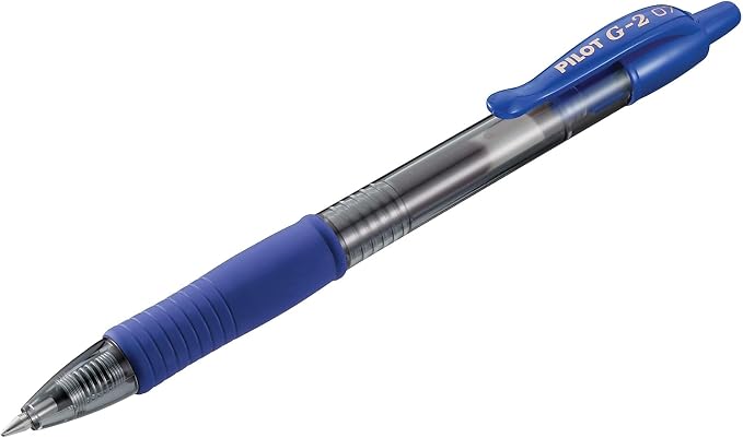 Pilot G2 Premium Gel Roller Pens, 0.7 mm, Blue Ink, Fine Point, Pack of 12 - Ideal for School, Journaling and Office Writing