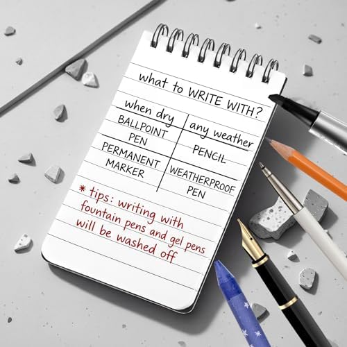 Thboxes 6 Pack Waterproof Pocket Notebooks, 5 x 3 Inch, Top Spiral Pads Set