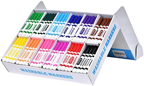 Rarlan Washable Markers Bulk for Kids, Bulk pack, 12 Colors, 240 Count (Pack of 6)