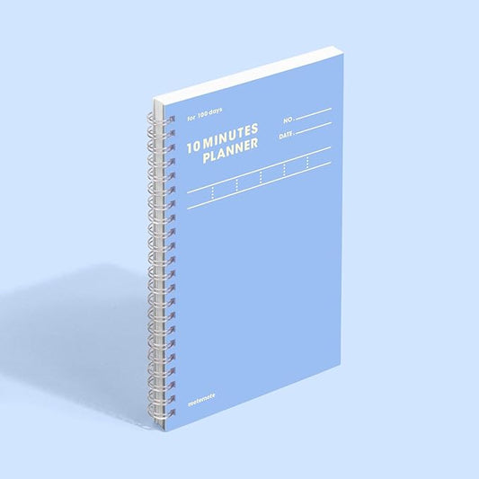 MOTEMOTE 10-Minute Planner 100 DAYS – Undated Daily Planner with Time Blocking, Goal Setting & Reflection – Boost Productivity & Build Better Habits in Just 10 Minutes a Day, Study Plan, Color Chip Edition ( Ace Blue )