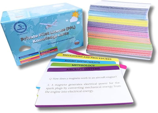 Private Pilot Flash Cards – 265 Aviation Knowledge Boosting Student Pilot Study Guide to Assist with FAA PPL Test Prep. Essential for Checkride, Written and Oral Exams
