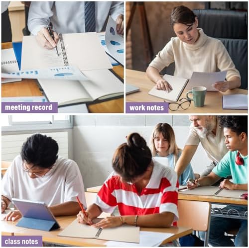 Fuutreo 6 Pack Spiral Notebook 10.5x7.45 Notebook,Purple Series,Purple