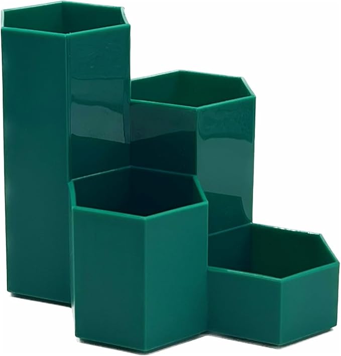 Pencil Organizer Pen Holder for Desk Pens Cup Small Desk Organizer Cute Pen Holder for Office,School and Home (Teal, L-Shape)